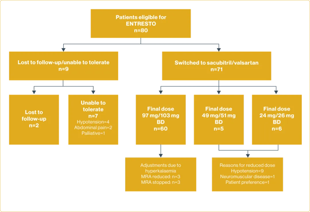 Flow diagram showing the study design for the PARADIGM-HF trial.