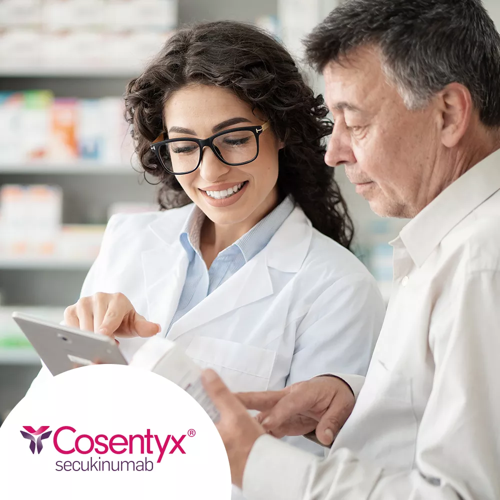 Hero image. COSENTYX® (secukinumab) logo.