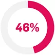 Pie chart with the figure 46%.