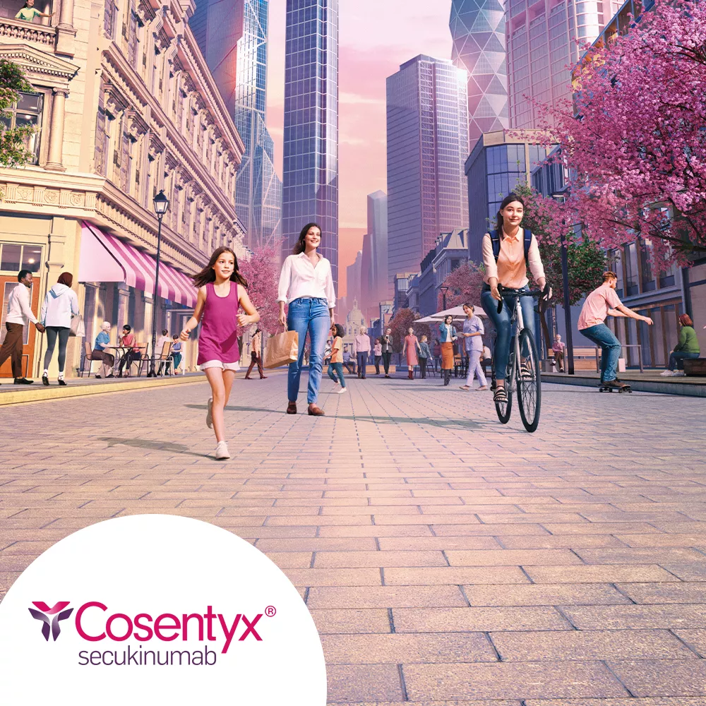 Hero image. COSENTYX® (secukinumab) logo.