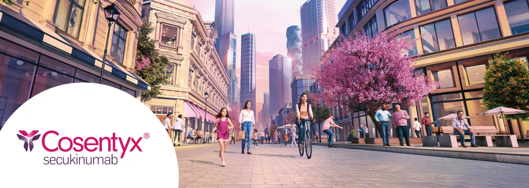 Hero image. COSENTYX® (secukinumab) logo.