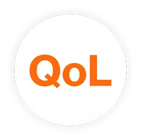 Icon with the letters QoL.