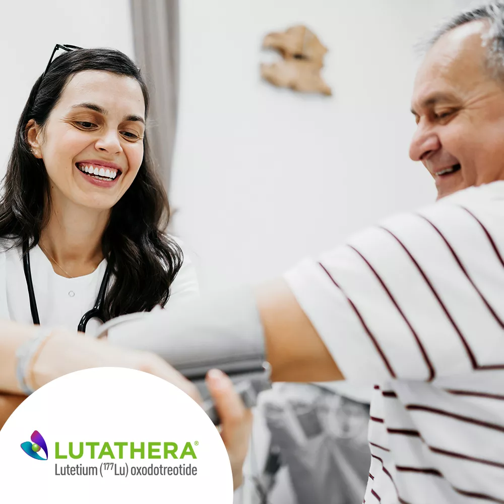 Hero banner. LUTATHERA® (lutetium [177Lu] oxodotreotide) logo.