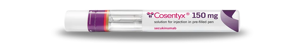 Image of the Cosentyx SensoReady® 150mg pen.