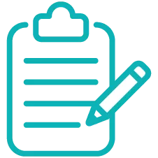 Icon of a clipboard and pen.