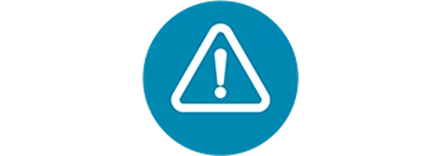 Warning triangle icon.