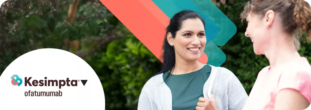 Hero Banner. KESIMPTA®▼ (ofatumumab) logo.