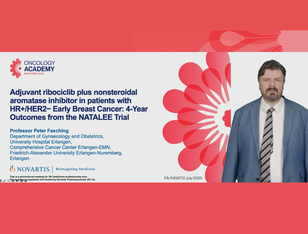 Preview image: Prof. Peter Fasching 4-year outcomes from the NATALEE trial video.