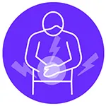Icon to represent abdominal pain.