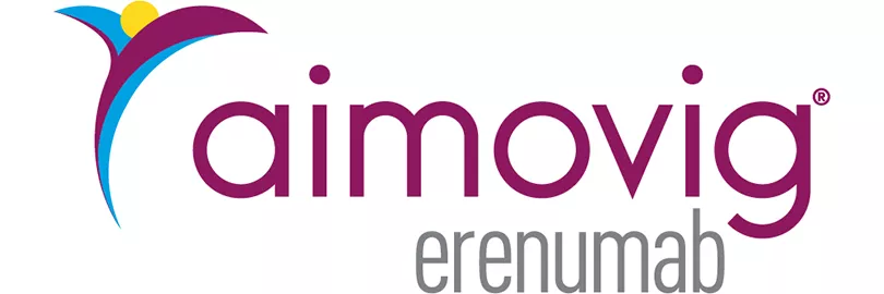Brand logo Aimovig® (erenumab).