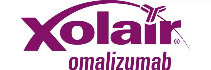 Brand logo Xolair® (omalizumab).