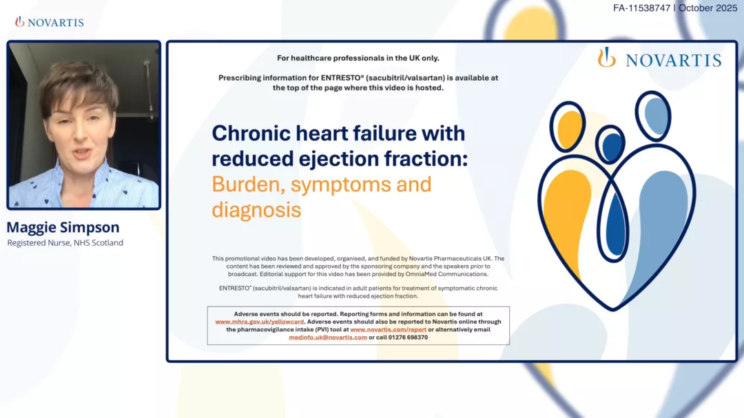 Preview image. Chronic HFrEF - burden, symptoms and diagnosis video.