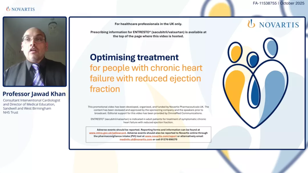 Preview image. Optimising treatment for people with chronic HFrEF video.