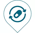 Icon to represent a manageable and consistent safety profile.