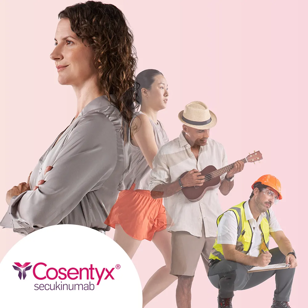 Top banner. Cosentyx® (secukinumab) logo.