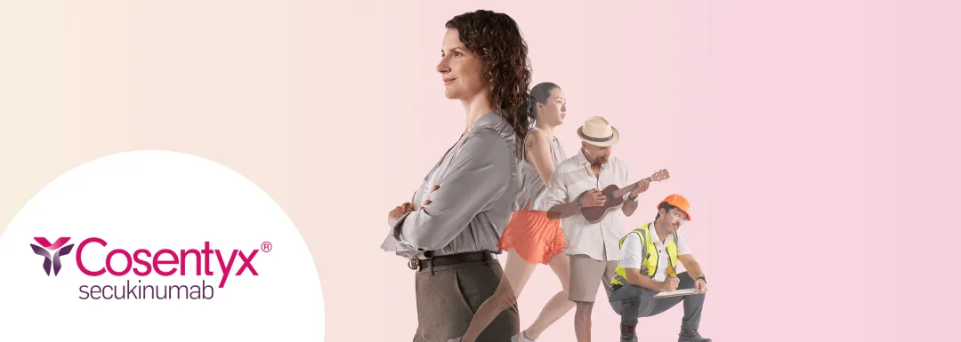 Top banner. Cosentyx® (secukinumab) logo.