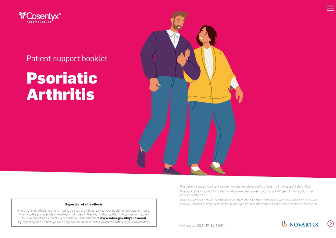 Preview image. PsA patient leaflet.