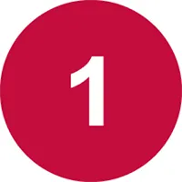 The number 1 in a red circle.