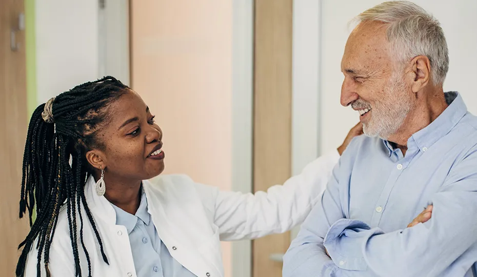 Image of an HCP and patient.