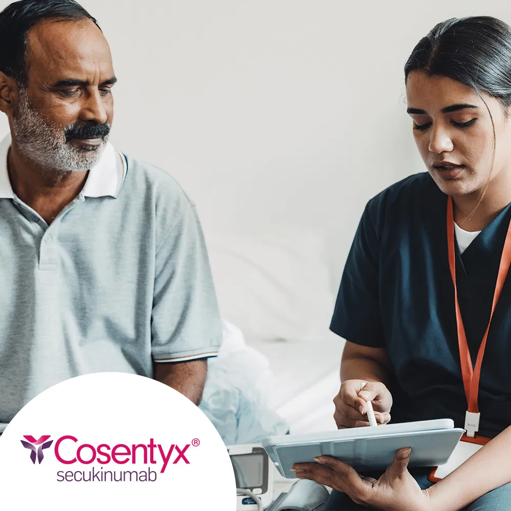 Top banner. Cosentyx® (secukinumab) logo.