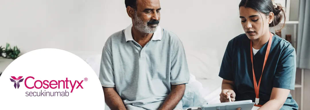 Top banner. Cosentyx® (secukinumab) logo.