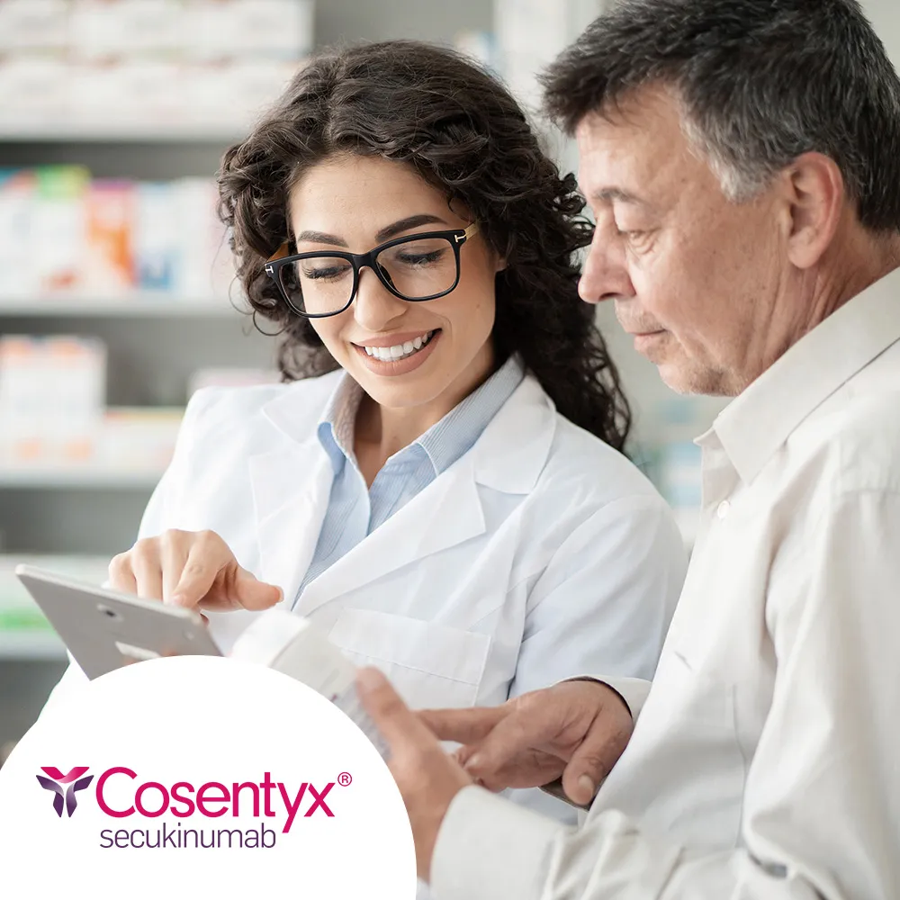 Top banner. Cosentyx® (Secukinumab) logo.