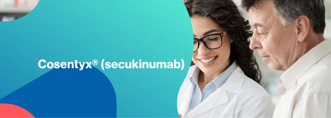 Top banner. Cosentyx® (secukinumab) logo.