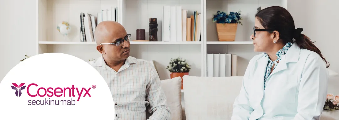 Top banner. Cosentyx® (secukinumab) logo.