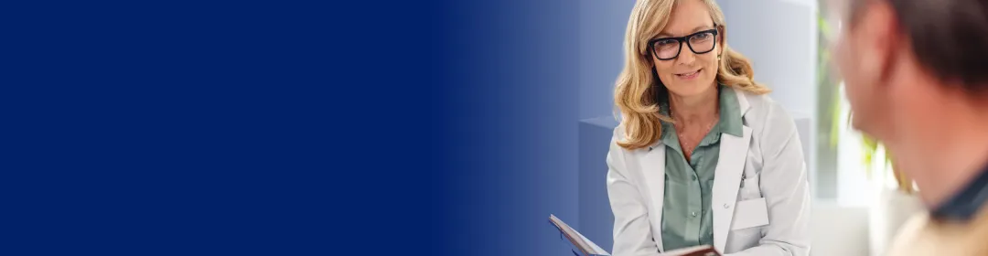 Drawing of a scientist in a lab coat. Text 'Explore RLT services'